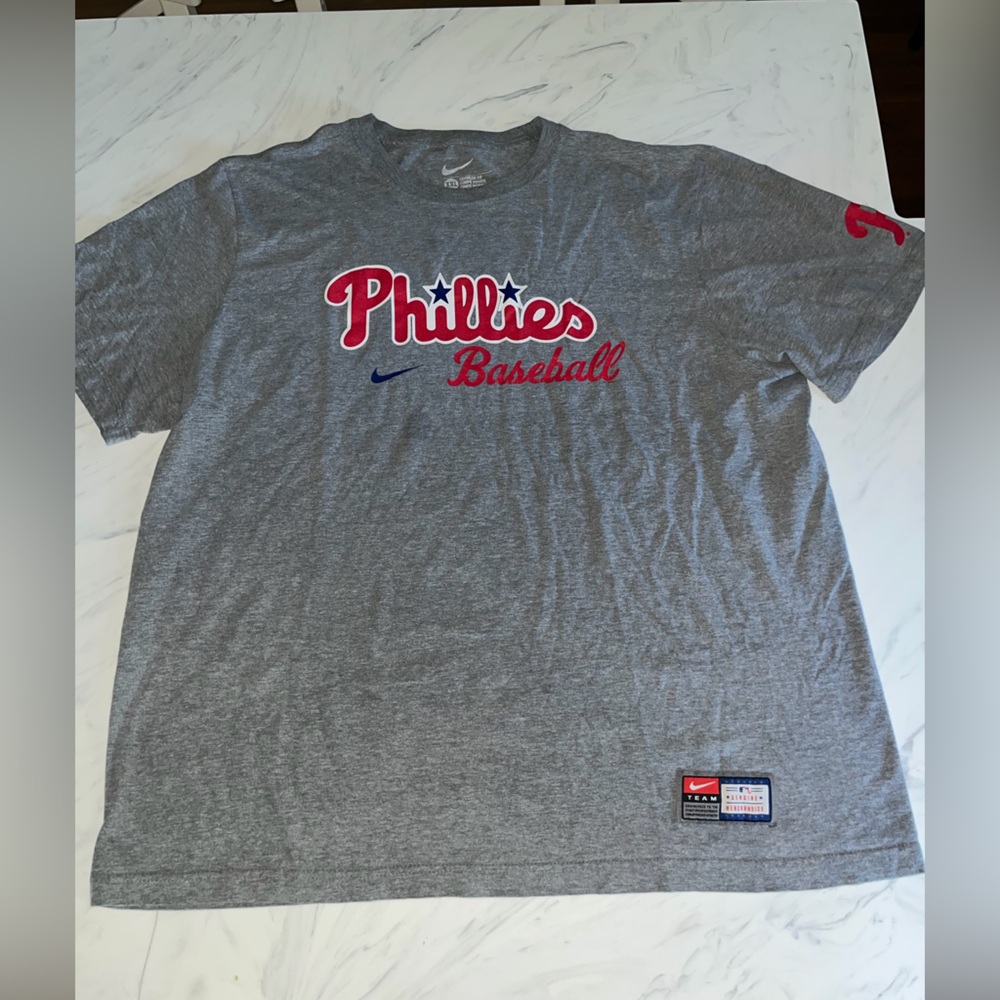 Nike mlb Philadelphia Phillies p tee shirt logo xxl regular fit gray top